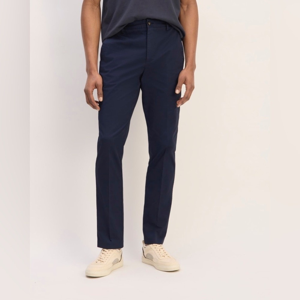 Everlane Men's Relaxed Taper Air Chino Pants Navy Blue Organic Cotton‎ NEW 32x32